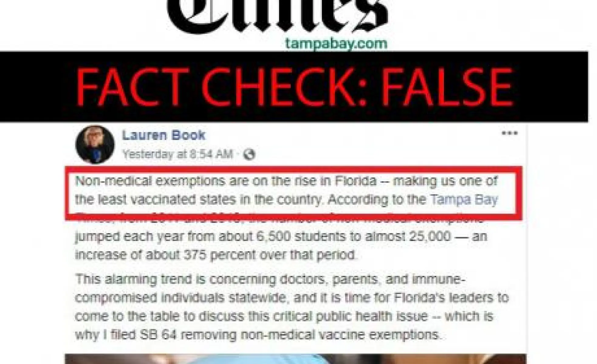 Tampa Bay Times (Connected to the Gates Foundation) Spreads Misinformation About Vaccination Exemption Rates in FL