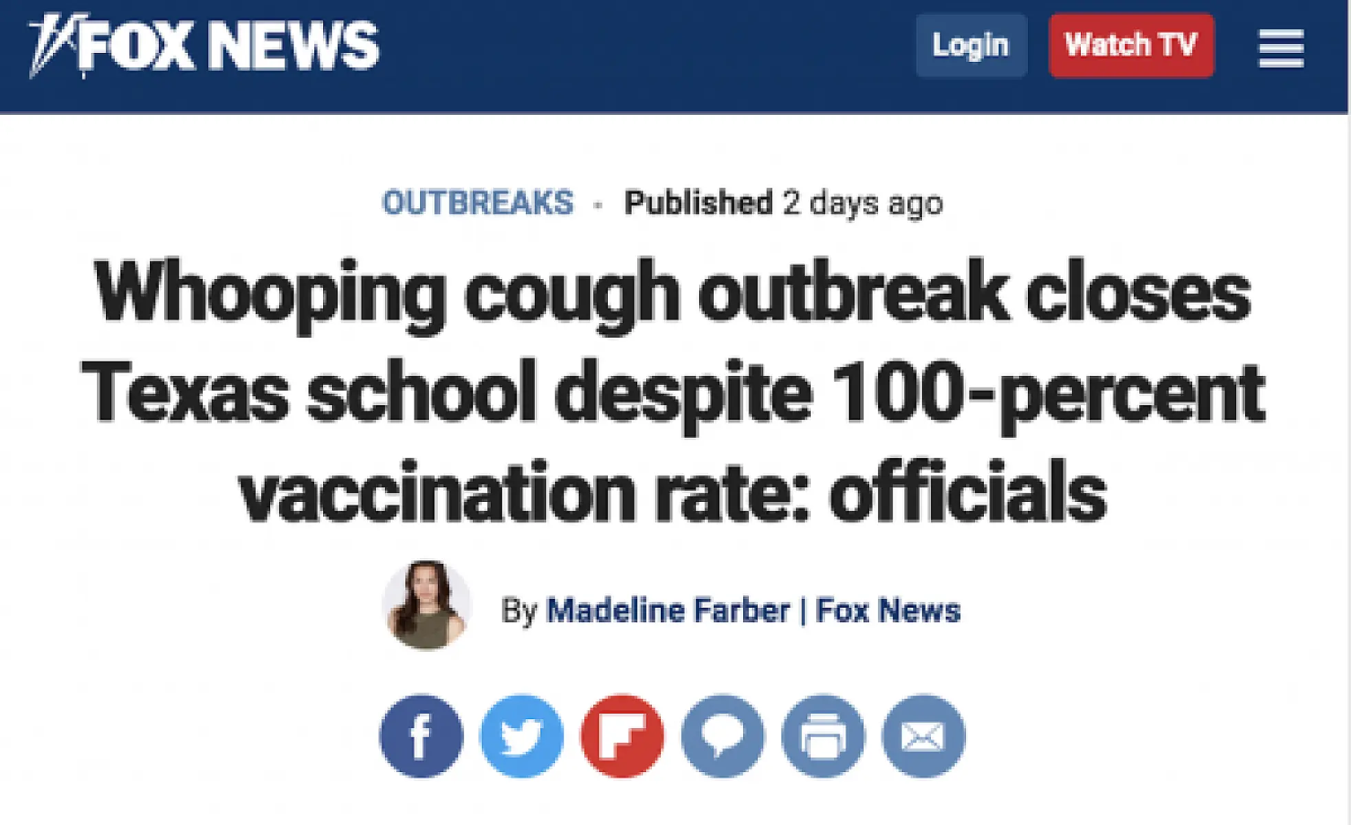Vaccine FAIL: “Whooping cough outbreak closes Texas school despite 100-percent vaccination rate: officials”