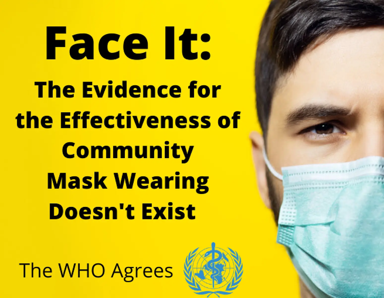 FACE IT: The Evidence Supporting the Effectiveness of Community Mask Wearing Doesn't Exist; The WHO Agrees