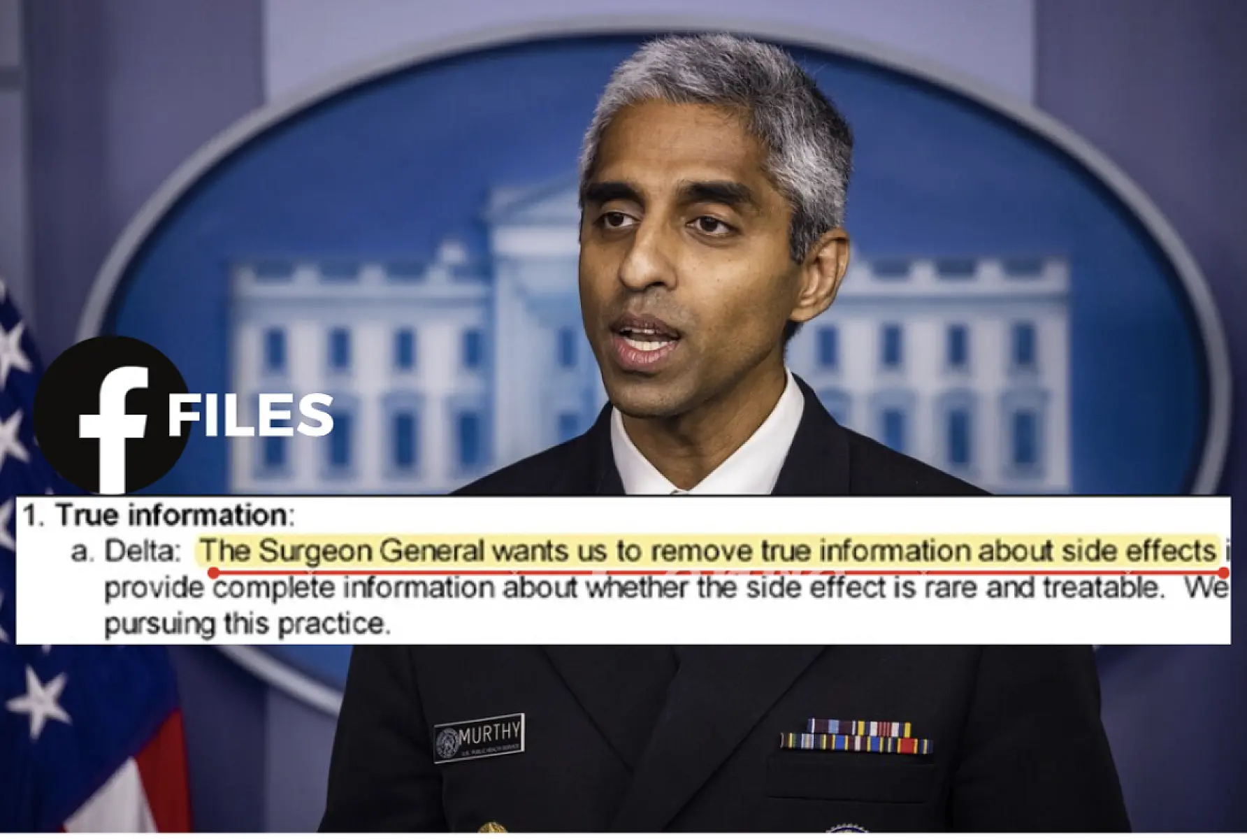 BREAKING: White House/US Surgeon General Pressured FB to Censor True Vaccine Harms