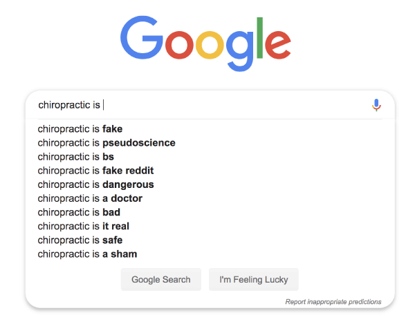Google hates chiropractic