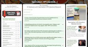 HPV vaccine effects database