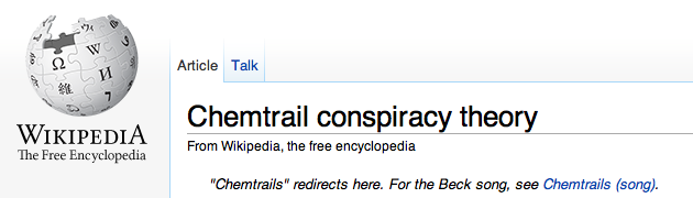 wikipedia chemtrail conspiracy theory